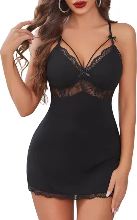 Avidlove Women's Sexy Nightgown for Women Lace Babydoll Chemise Strap Nightwear