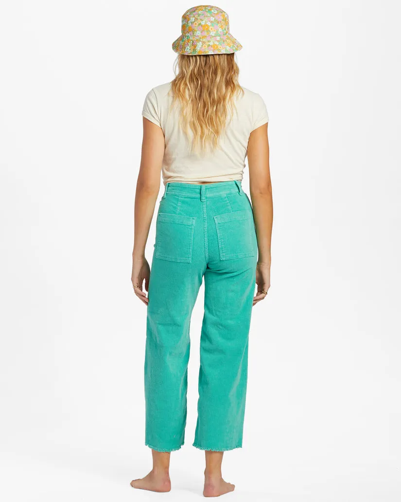 Billabong Free Fall Wide-Leg Corduroy Pants - Bright Lagoon