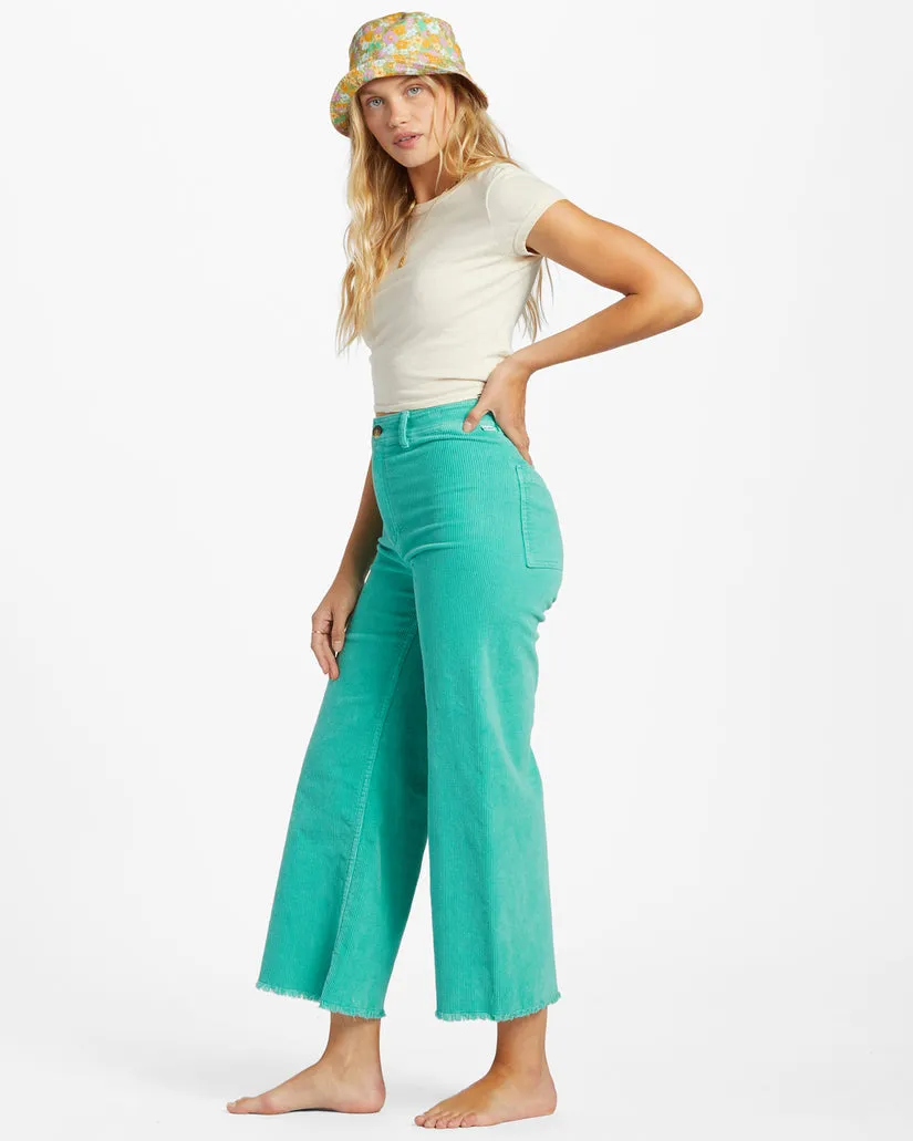 Billabong Free Fall Wide-Leg Corduroy Pants - Bright Lagoon