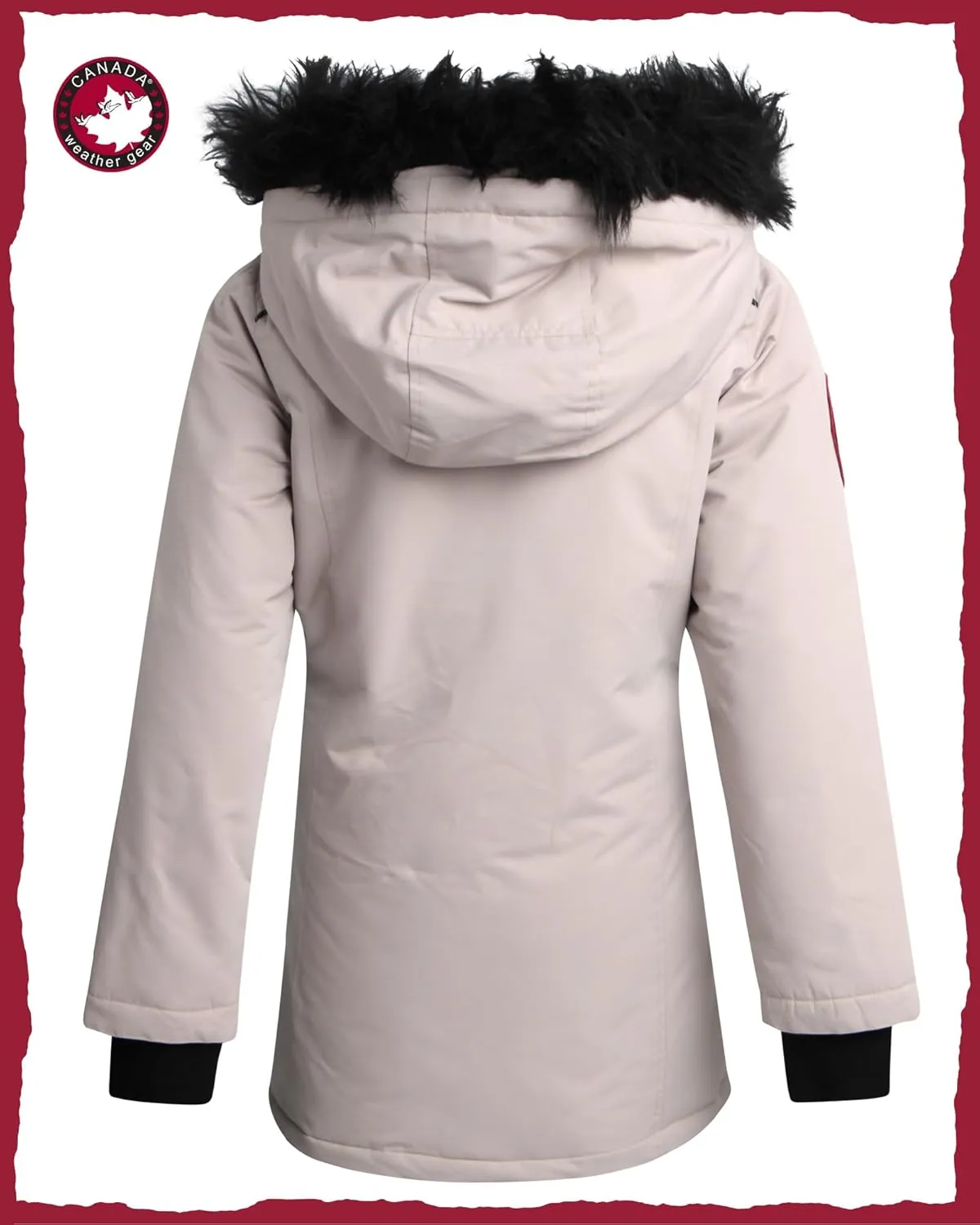 CANADA WEATHER GEAR Girls' Winter Faux Fur Lining Ski Jacket - Water and Wind Resistant Fleece Coat with Hood (Sizes: 7-16)