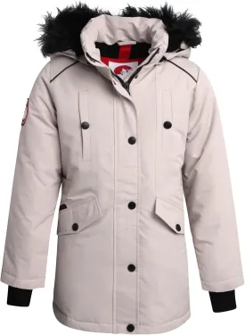 CANADA WEATHER GEAR Girls' Winter Faux Fur Lining Ski Jacket - Water and Wind Resistant Fleece Coat with Hood (Sizes: 7-16)