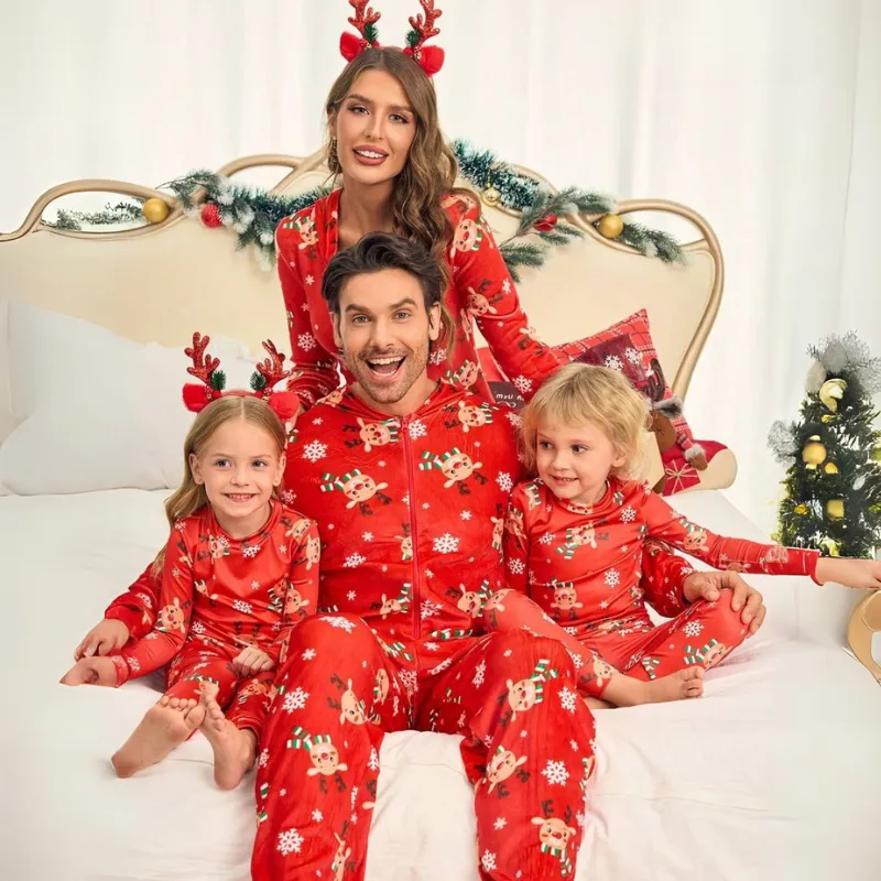 Christmas Deer Print Family Matching Set