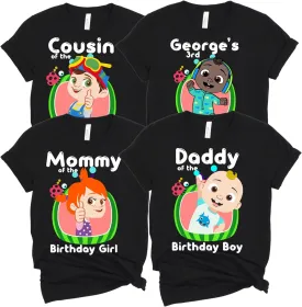 Custom Family Matching Melon Birthday Children Party Shirts