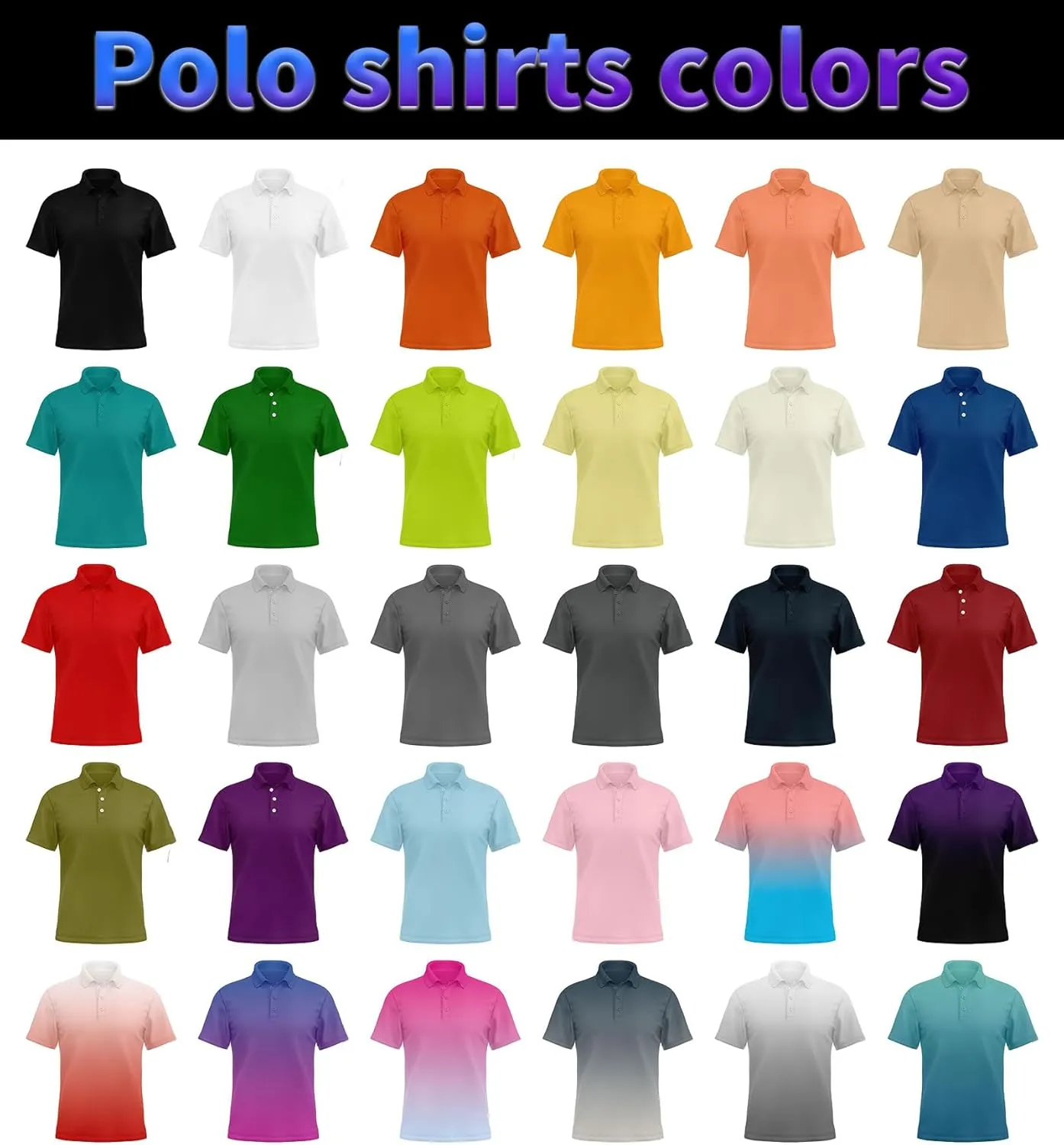 Custom Polo Shirts for Men Women, Personalized Golf Shirts with Text/Logo/Photo, Bulk Customized Business Polo Shirt