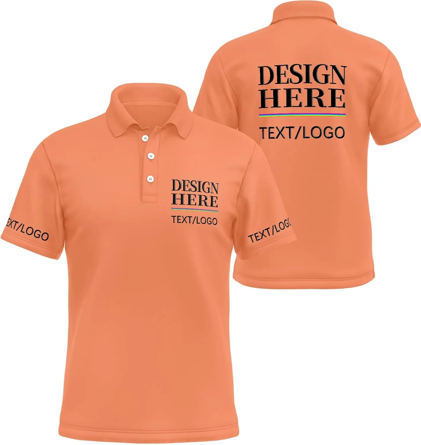 Custom Polo Shirts for Men Women, Personalized Golf Shirts with Text/Logo/Photo, Bulk Customized Business Polo Shirt