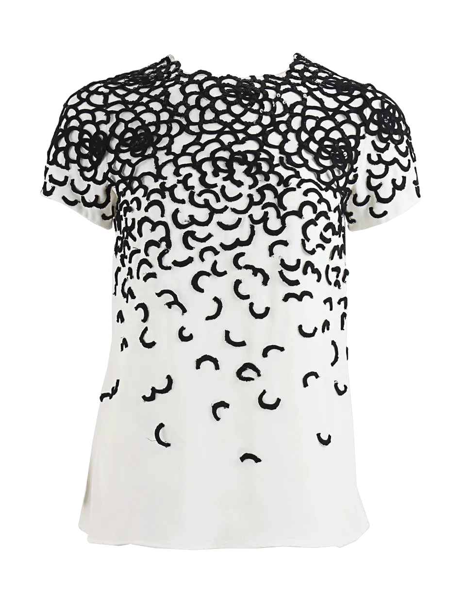 High Neck Sequin Blouse