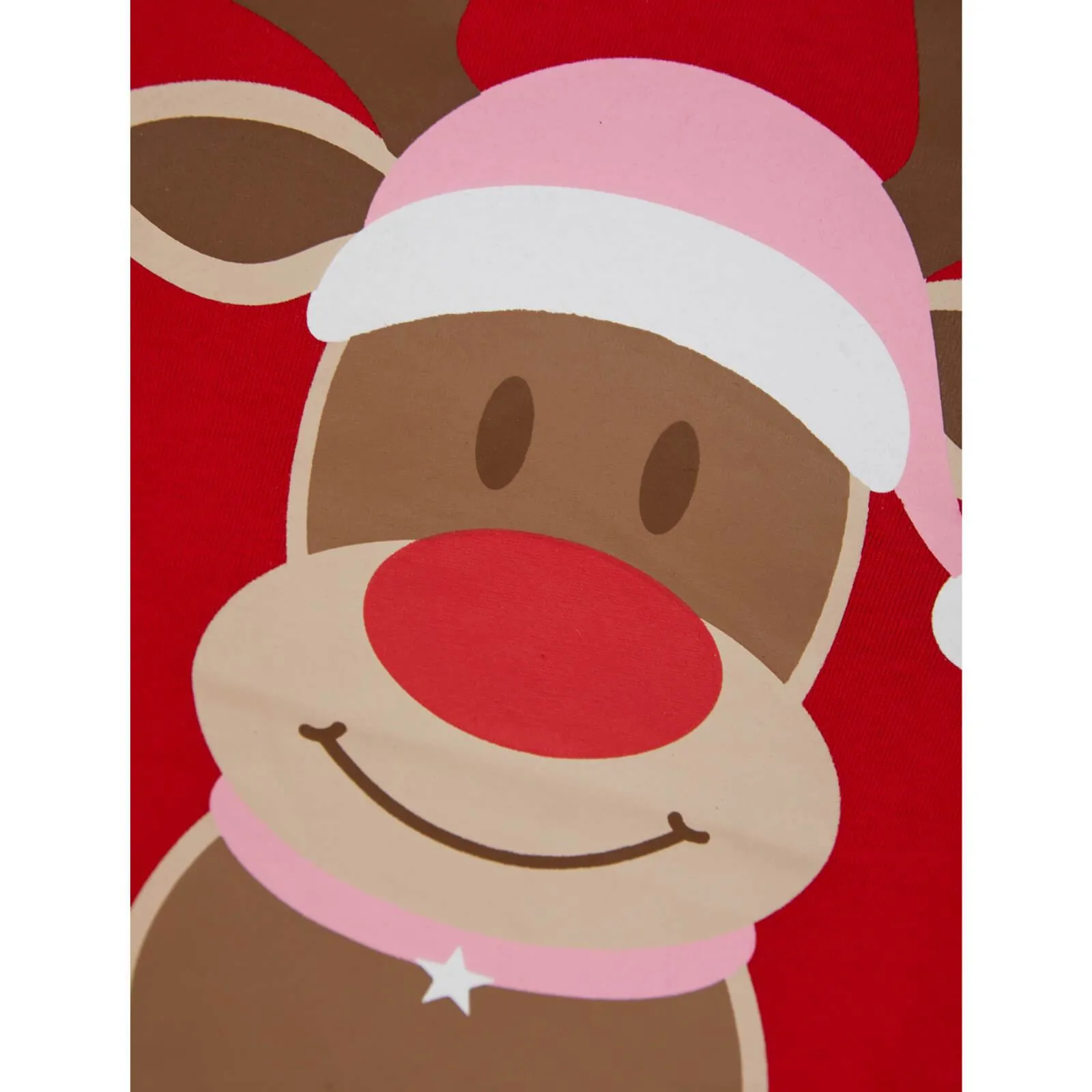 Kids Christmas Pyjama Set Rudolph Top Pink Red