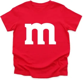 M Letter Funny Halloween Team Costume Design Gift Youth T-Shirt