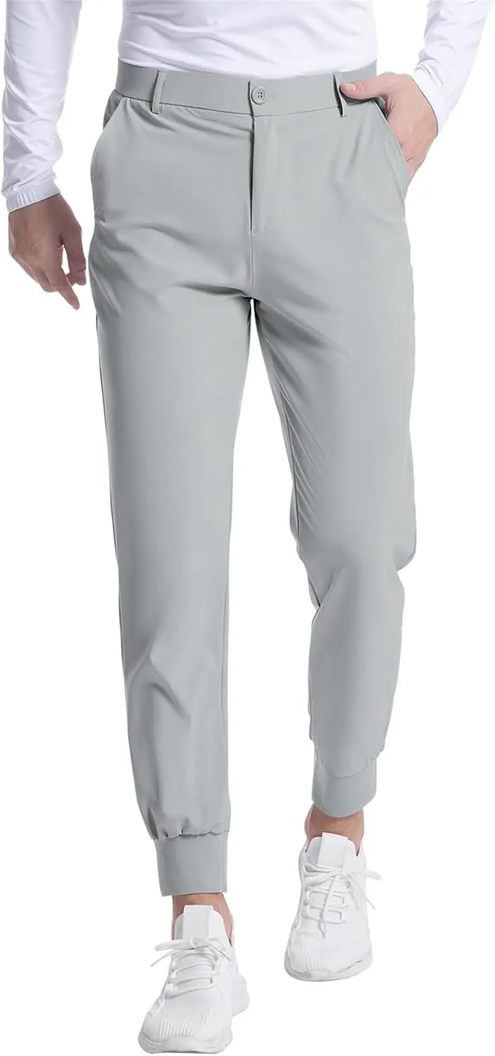 Mens Golf Joggers Pants Lightweight Stretchy Casual Slim Fit Sweatpants Work Dress Running Travel Trouser with Pocket