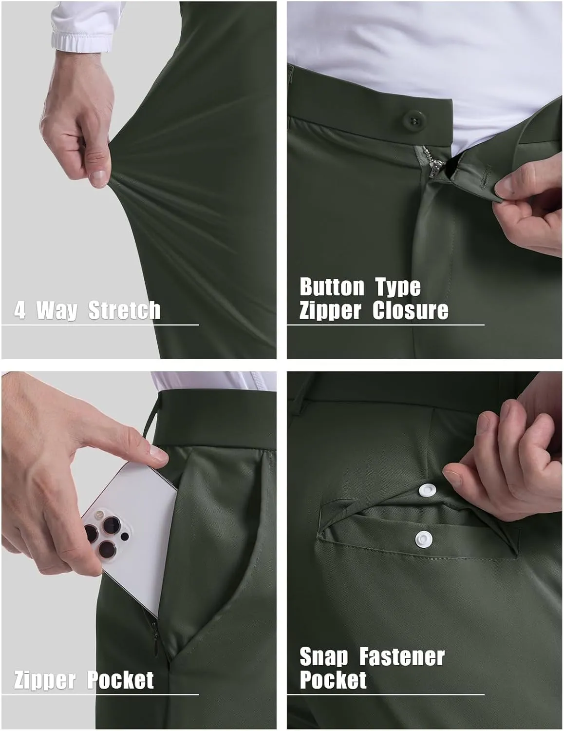 Mens Golf Joggers Pants Lightweight Stretchy Casual Slim Fit Sweatpants Work Dress Running Travel Trouser with Pocket