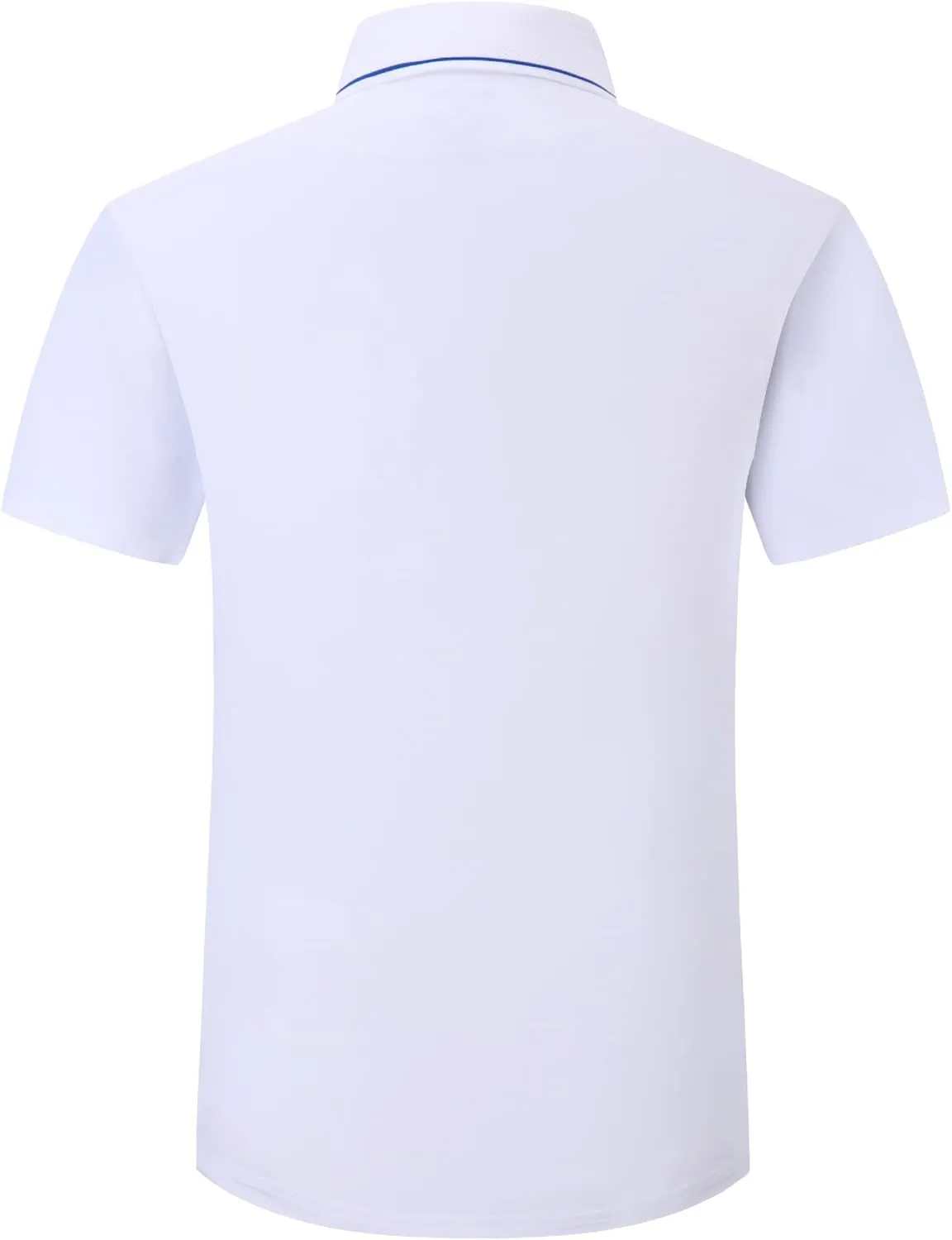 Mens Golf Shirt Short Sleeve Dry Fit Performance Moisture Wicking Rib Collared Golf Polo Shirts for Men