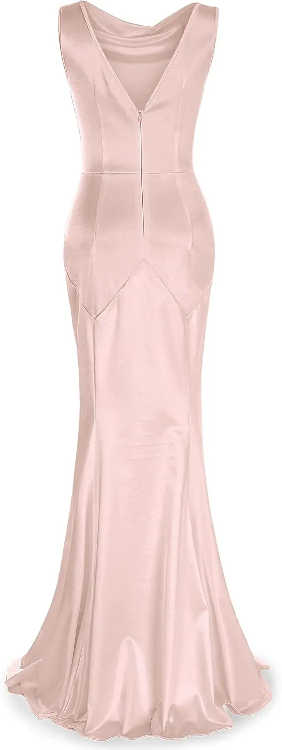 MUXXN Women's 30s Brief Elegant Mermaid Sleeveless Gowns Formal Evening Dress