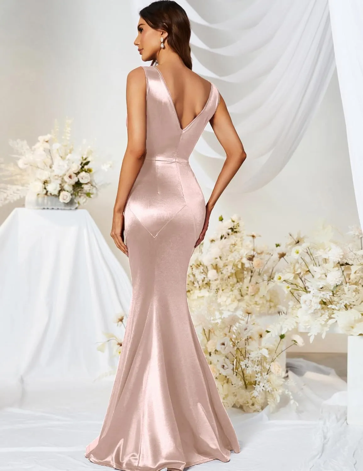 MUXXN Women's 30s Brief Elegant Mermaid Sleeveless Gowns Formal Evening Dress