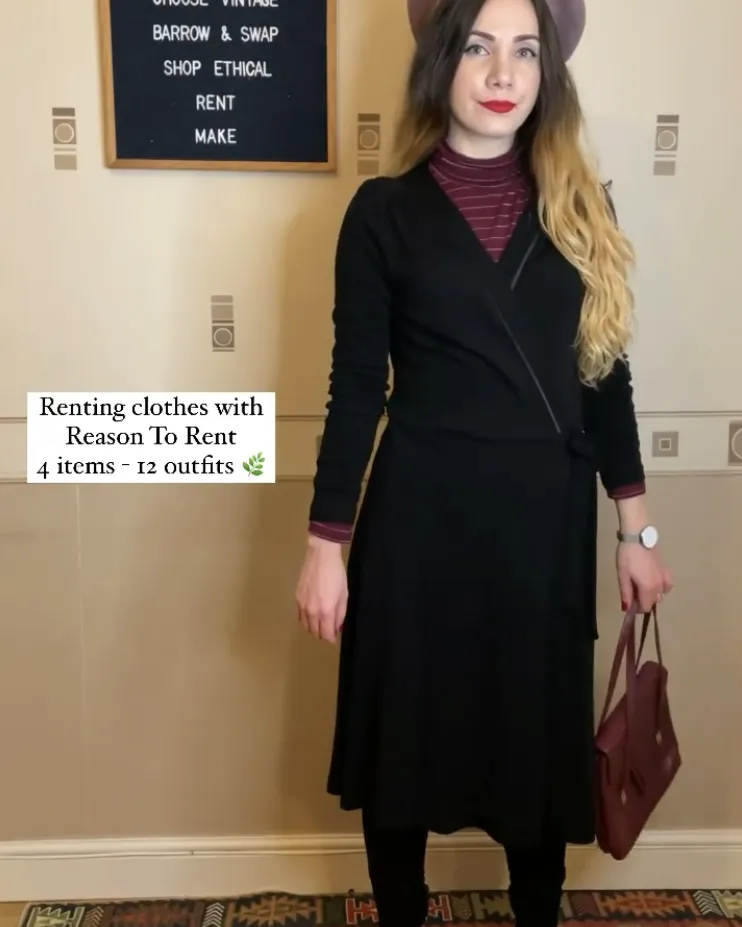 Outsider wrap dress merino wool in black