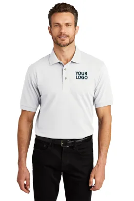 Port Authority Heavyweight Customized Cotton Pique Polos, White