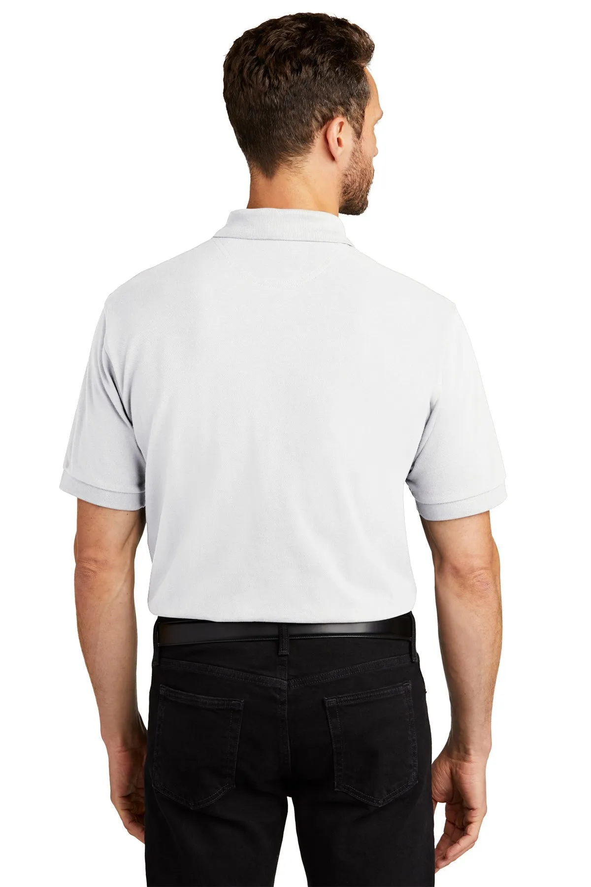 Port Authority Heavyweight Customized Cotton Pique Polos, White