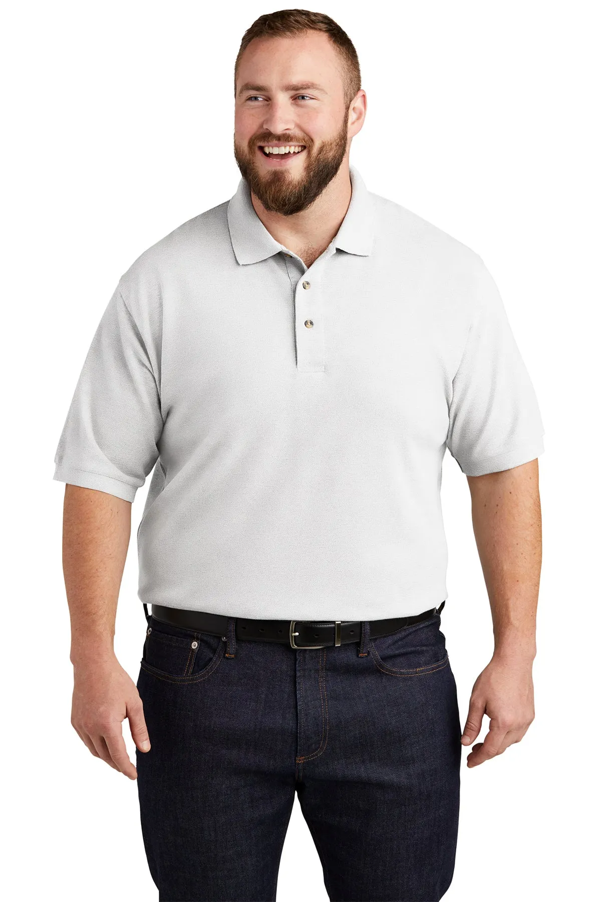 Port Authority Heavyweight Customized Cotton Pique Polos, White