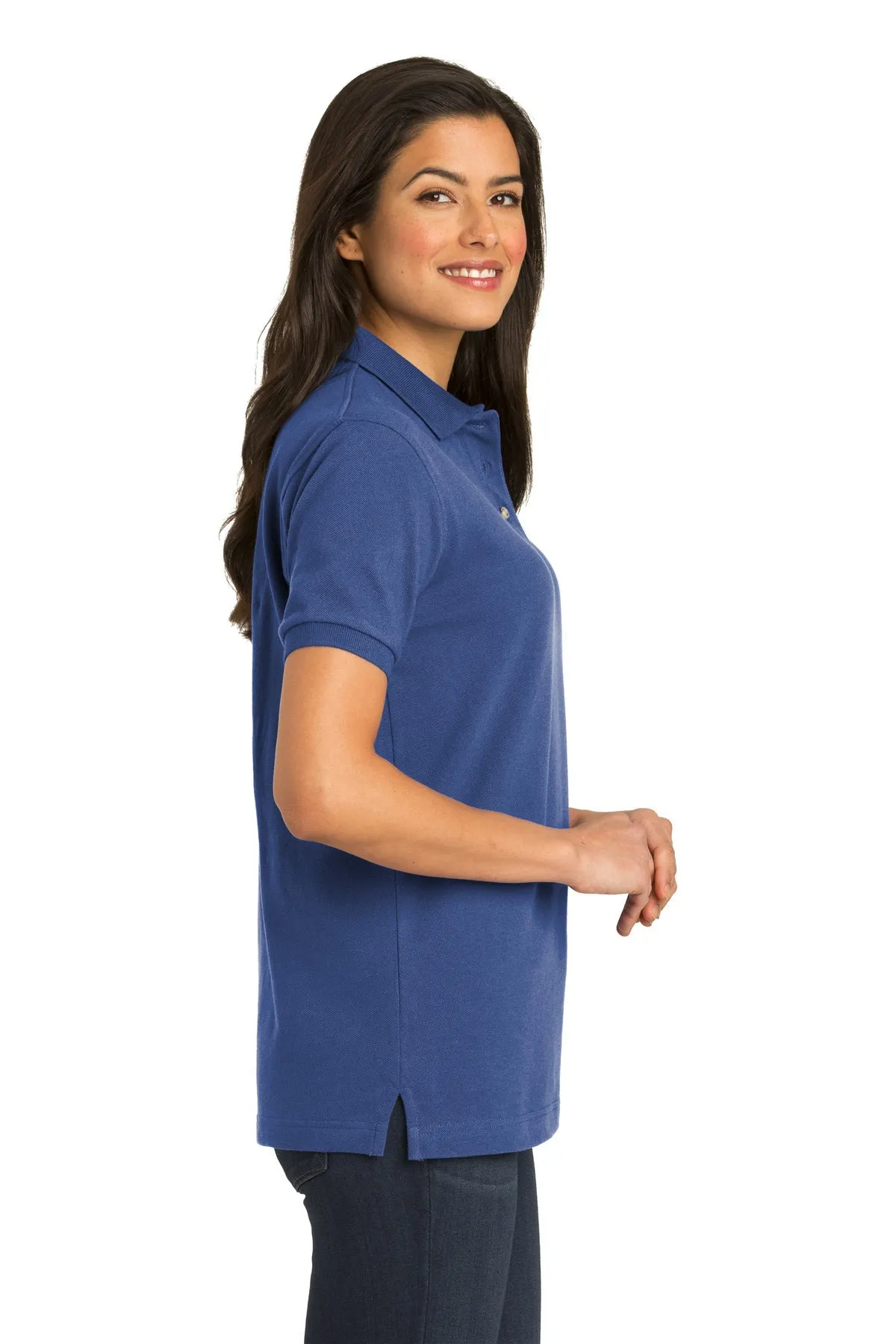 Port Authority Ladies Heavyweight Customized Cotton Pique Polos, Royal