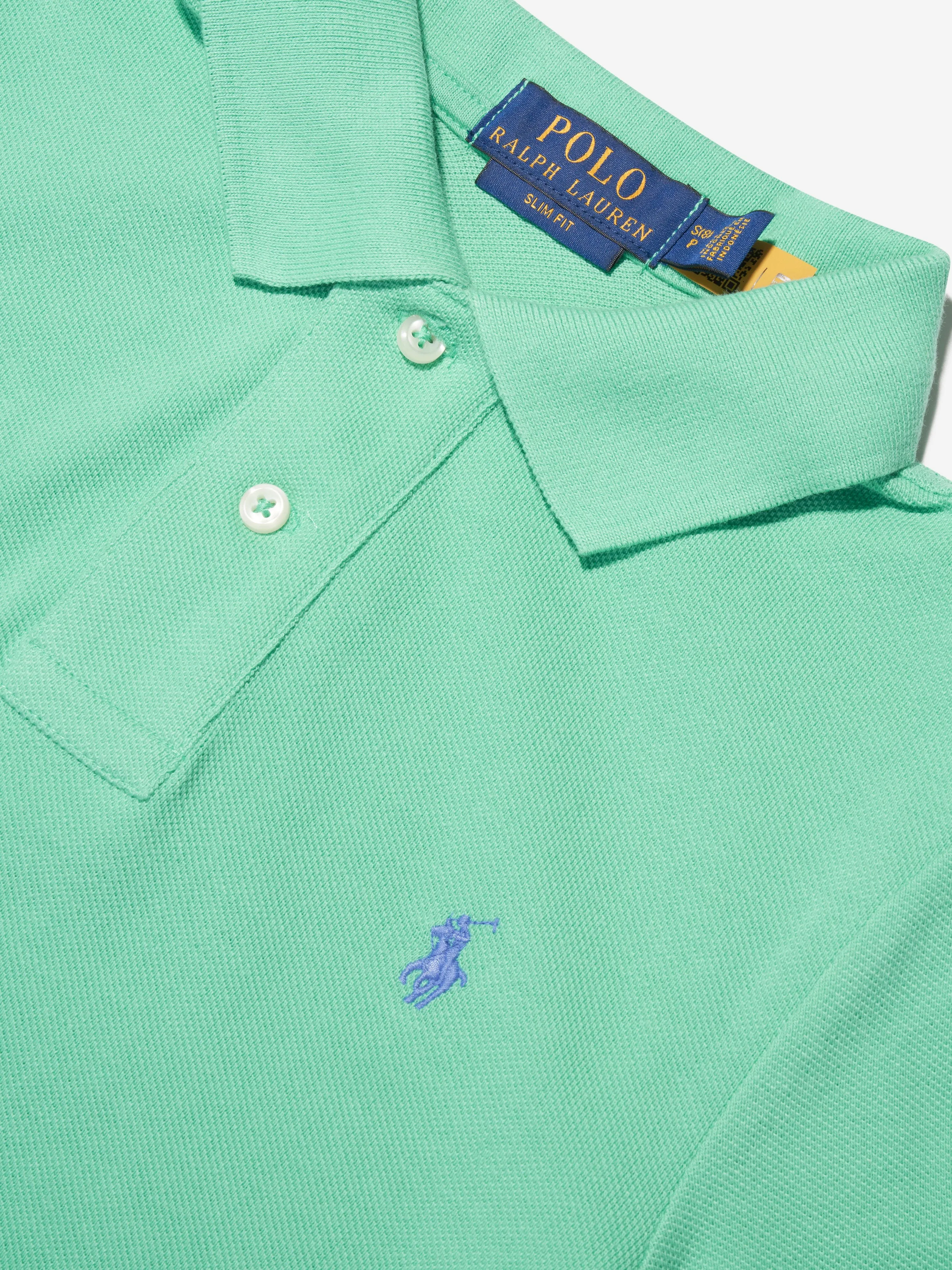 Ralph Lauren Boys Slim Fit Polo Shirt in Green