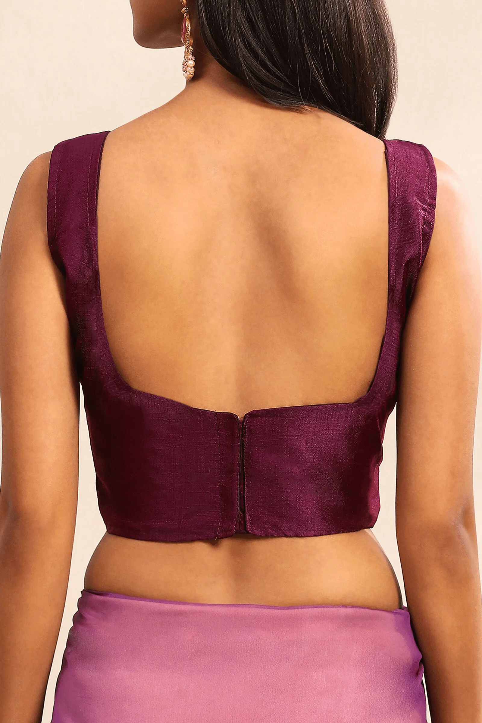 Readymade Plain Blouse- Wine