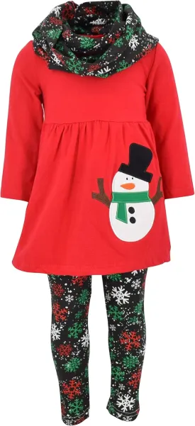 Unique Baby Girls Outfits Toddler 3 Piece Tunic Legging and Scarf Girls' Clothing Sets
