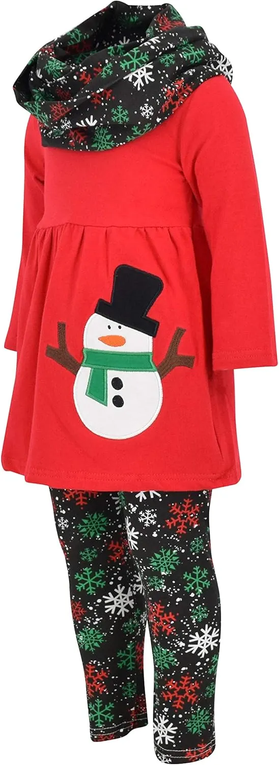 Unique Baby Girls Outfits Toddler 3 Piece Tunic Legging and Scarf Girls' Clothing Sets