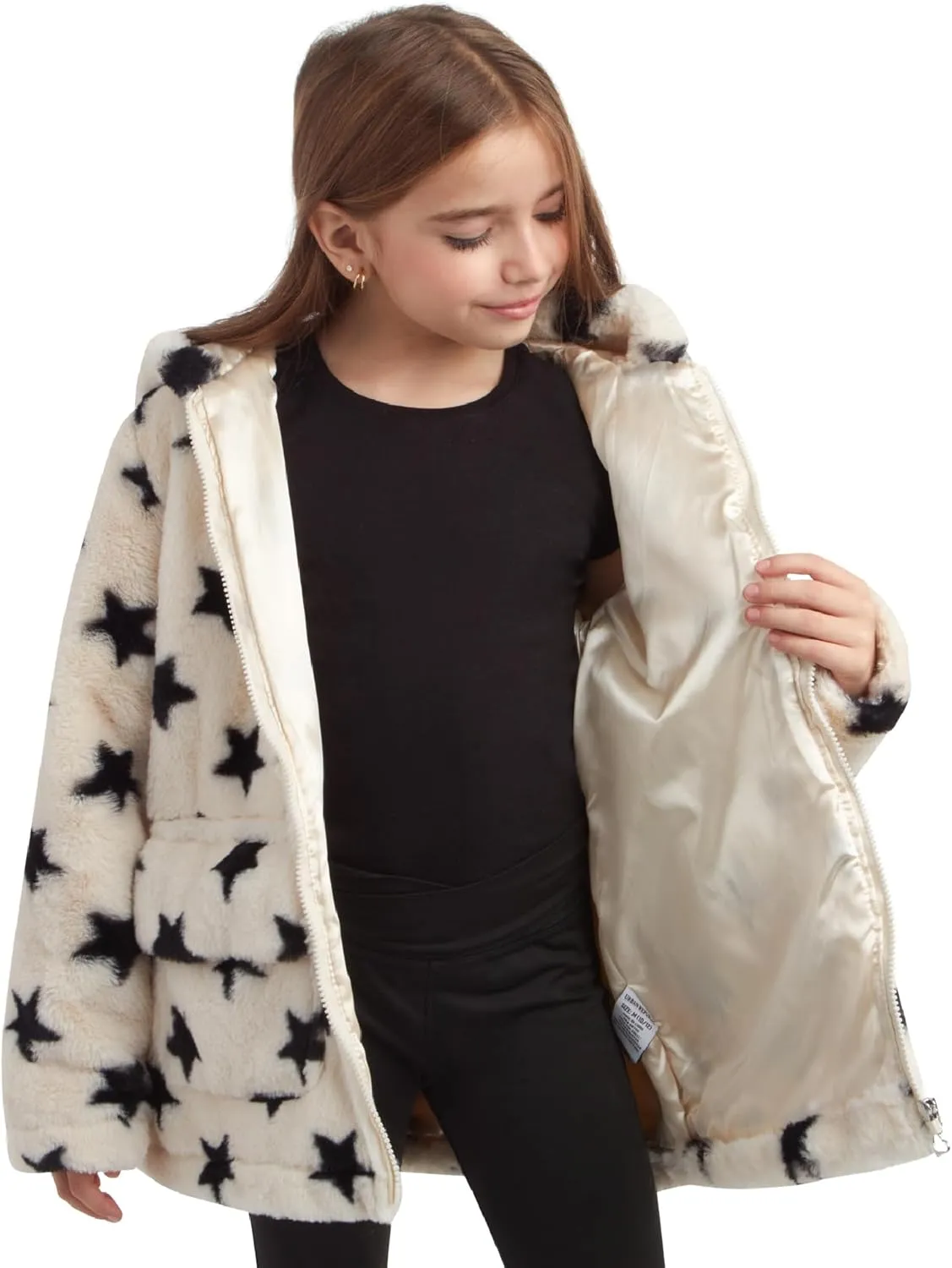 URBAN REPUBLIC Girls' Jacket - Faux Fur Plush Teddy Coat with Hood