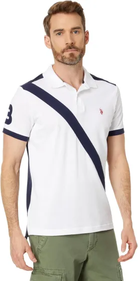 U.S. POLO ASSN. Short Sleeve Slim Fit Sash Front Pique Knit Polo Shirt