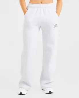 Varsity Oversized Straight Leg Joggers - Heather Grey