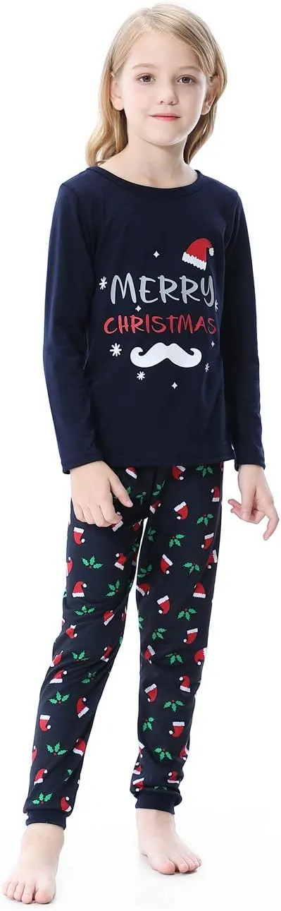 VENTELAN Family Matching Christmas Pajamas Set Holiday Santa Claus Sleepwear Xmas PJS Set for Couples and Kids