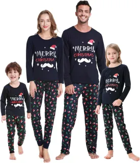 VENTELAN Family Matching Christmas Pajamas Set Holiday Santa Claus Sleepwear Xmas PJS Set for Couples and Kids