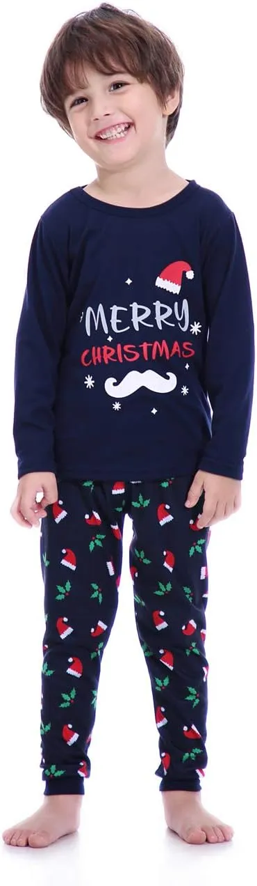 VENTELAN Family Matching Christmas Pajamas Set Holiday Santa Claus Sleepwear Xmas PJS Set for Couples and Kids