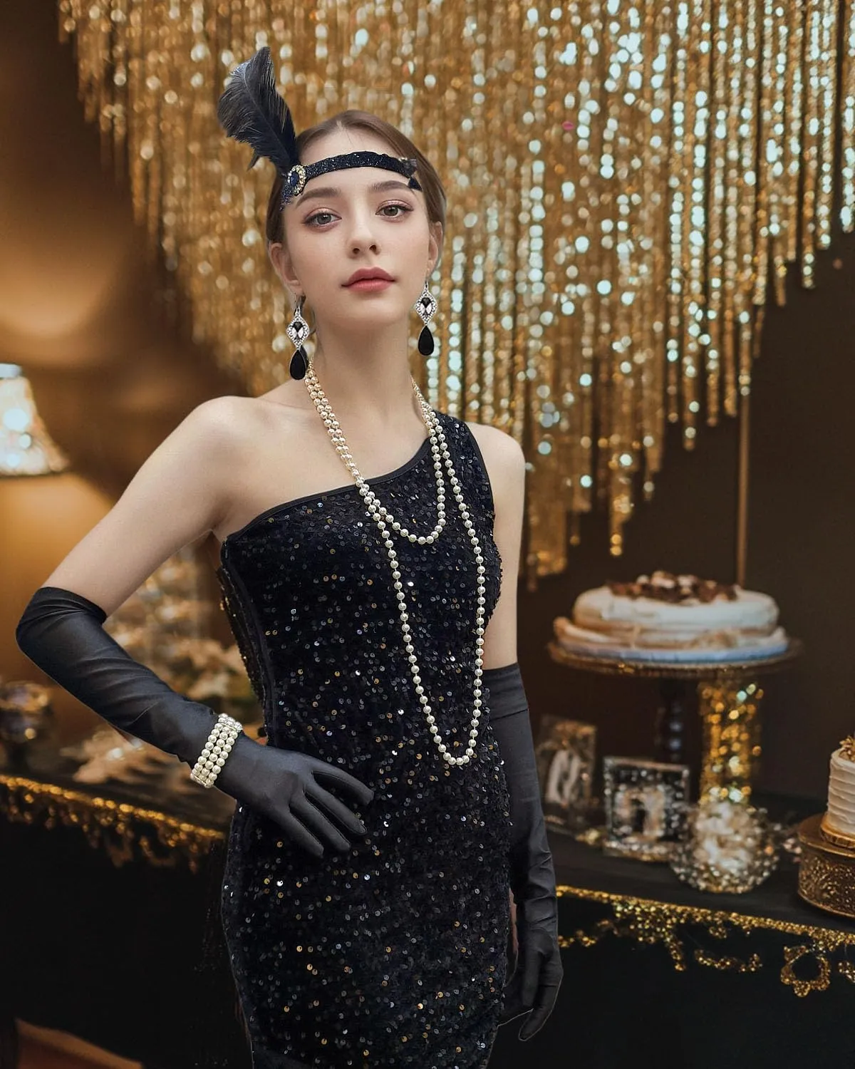 Verceco Flapper Dresses 1920s Fringed Slimming Dresses for Women Roaring 20s Dresses with Flapper Shawl Wrap 20s Costumes