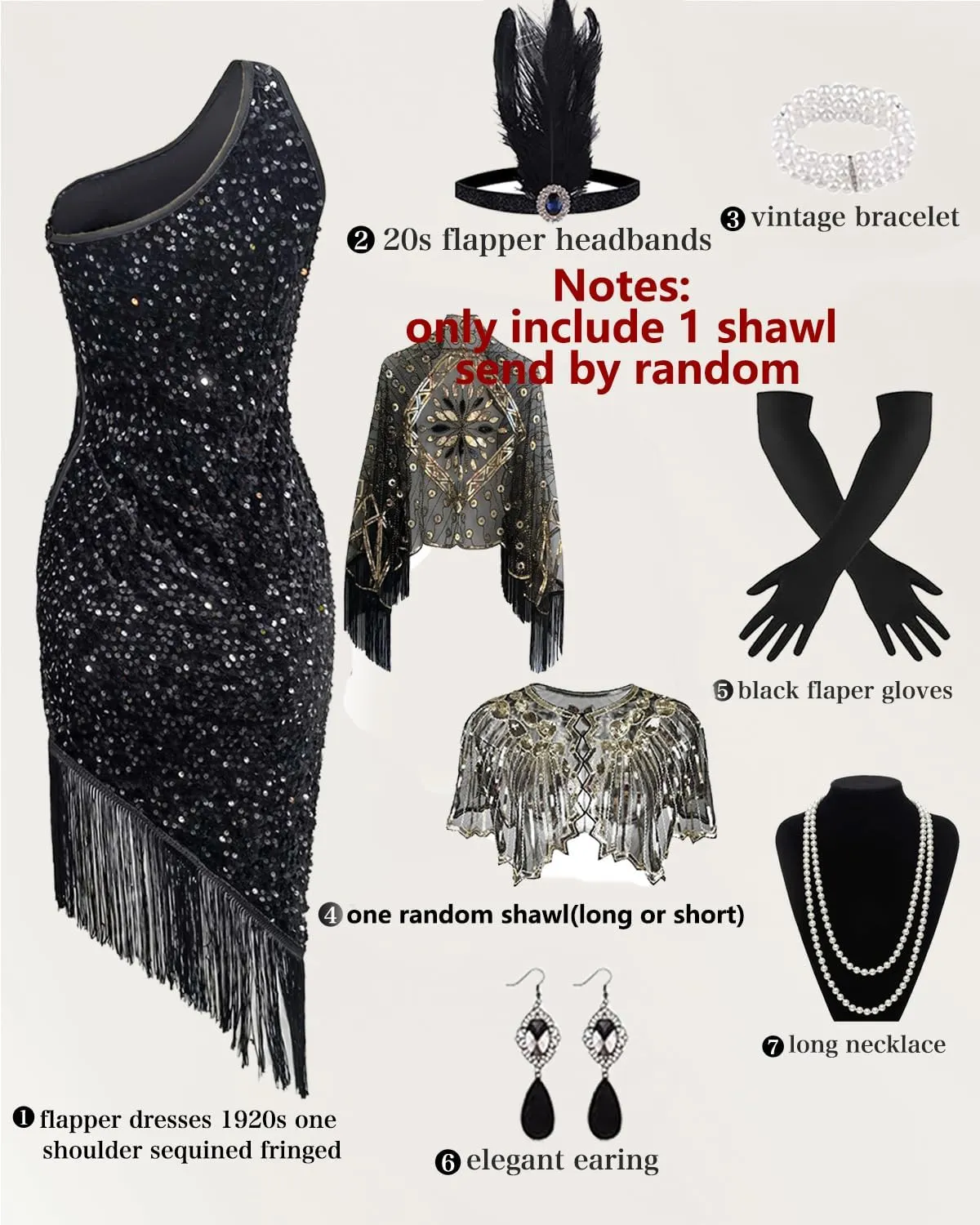 Verceco Flapper Dresses 1920s Fringed Slimming Dresses for Women Roaring 20s Dresses with Flapper Shawl Wrap 20s Costumes