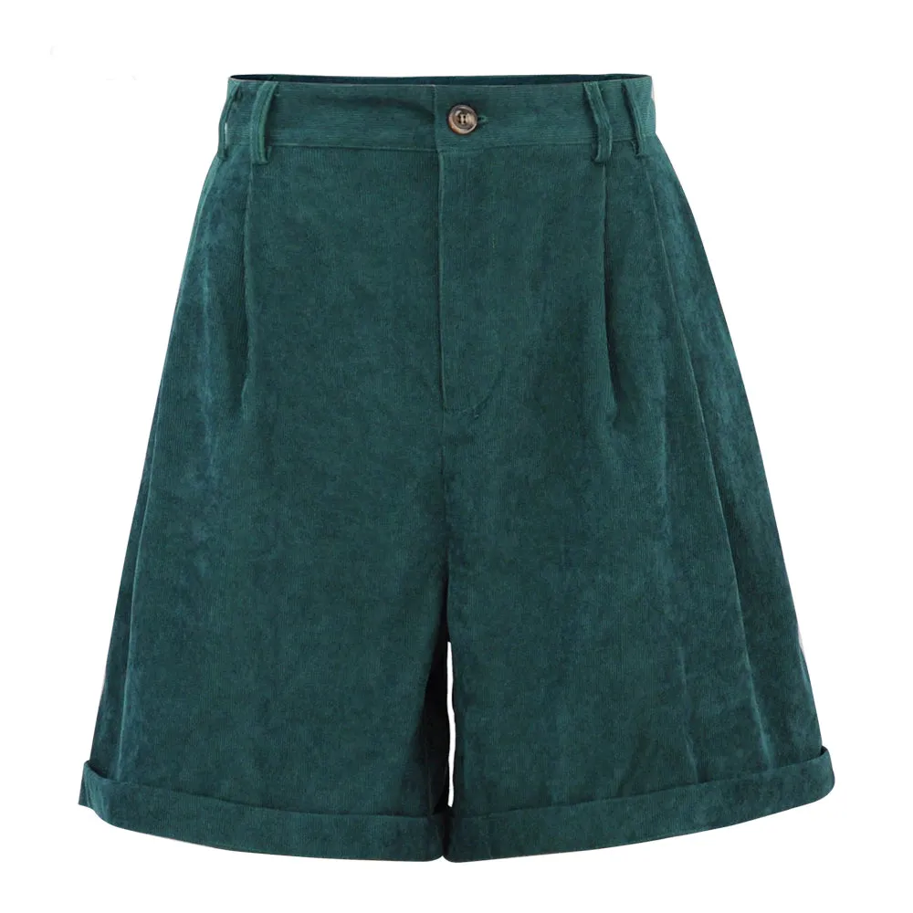 Vintage Casual Corduroy Shorts Pants