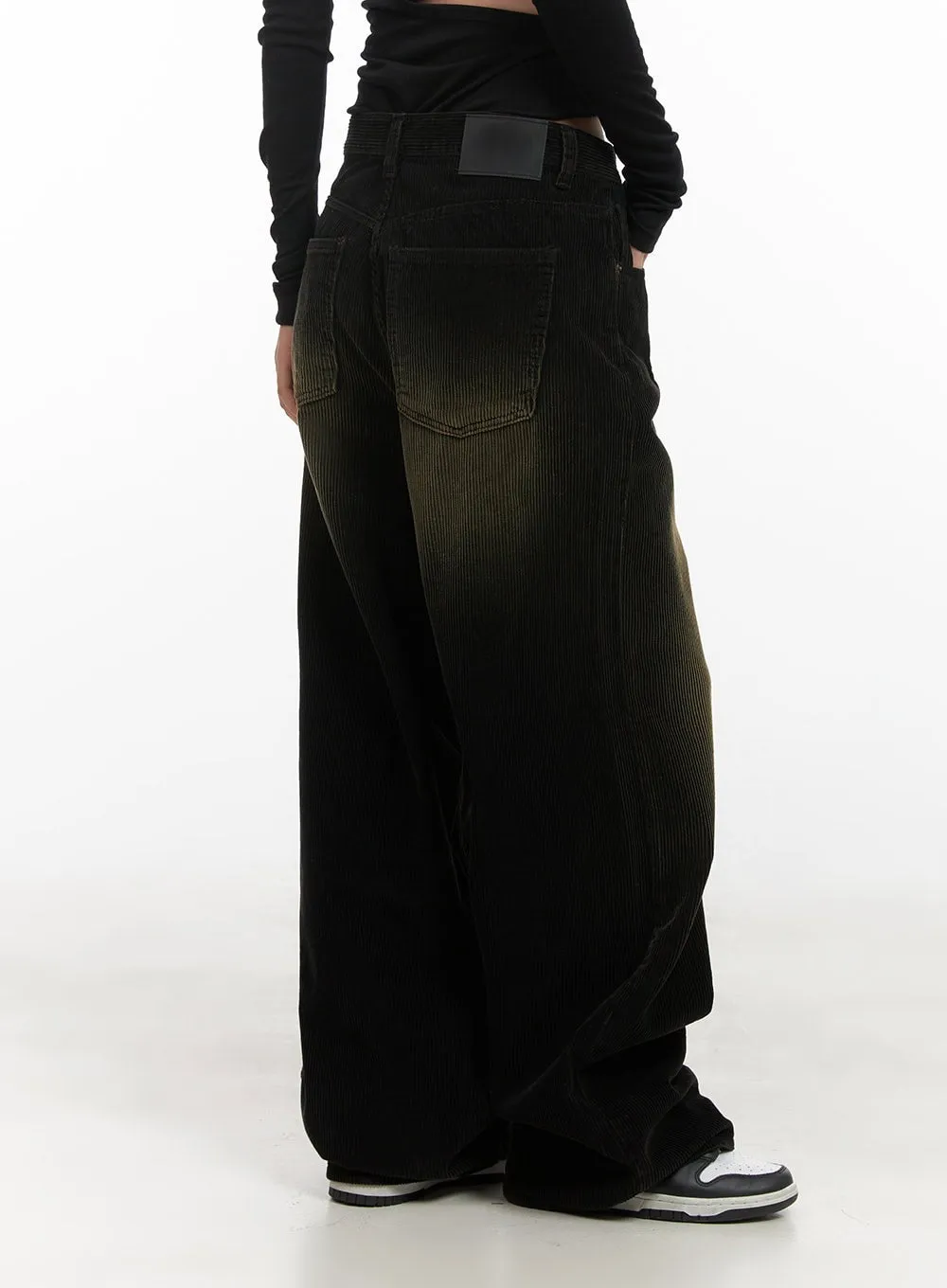 Vintage Wash Corduroy Wide-Leg Pants CD416
