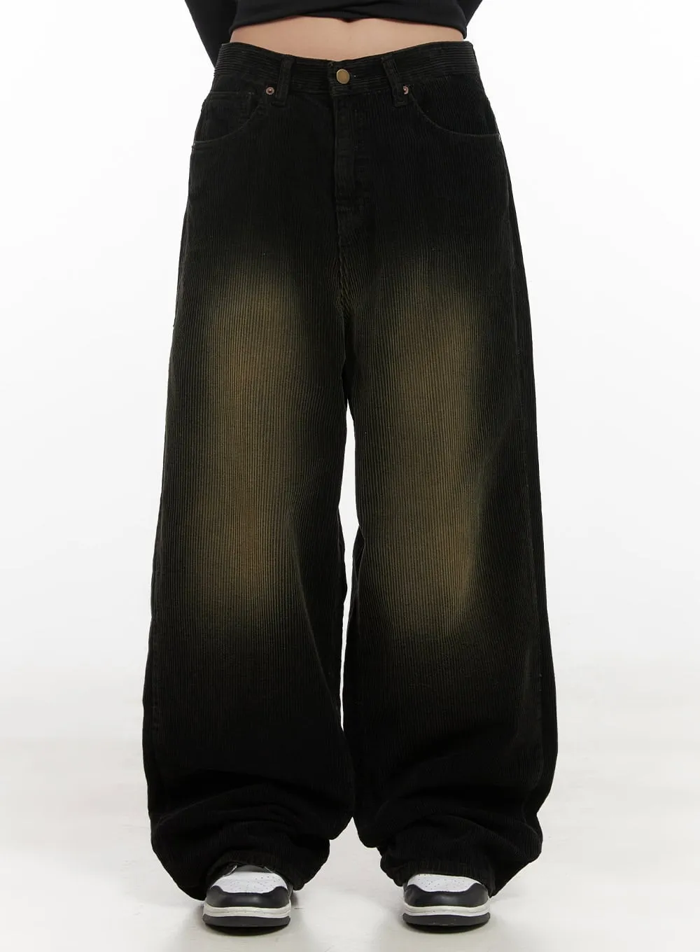 Vintage Wash Corduroy Wide-Leg Pants CD416