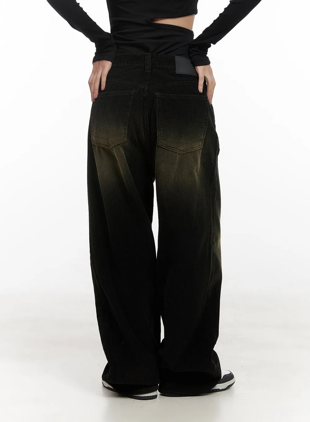 Vintage Wash Corduroy Wide-Leg Pants CD416