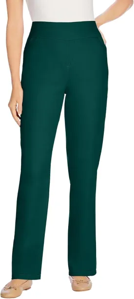Woman Within Plus Size Flex-Fit Pull-On Straight-Leg Denim Jean
