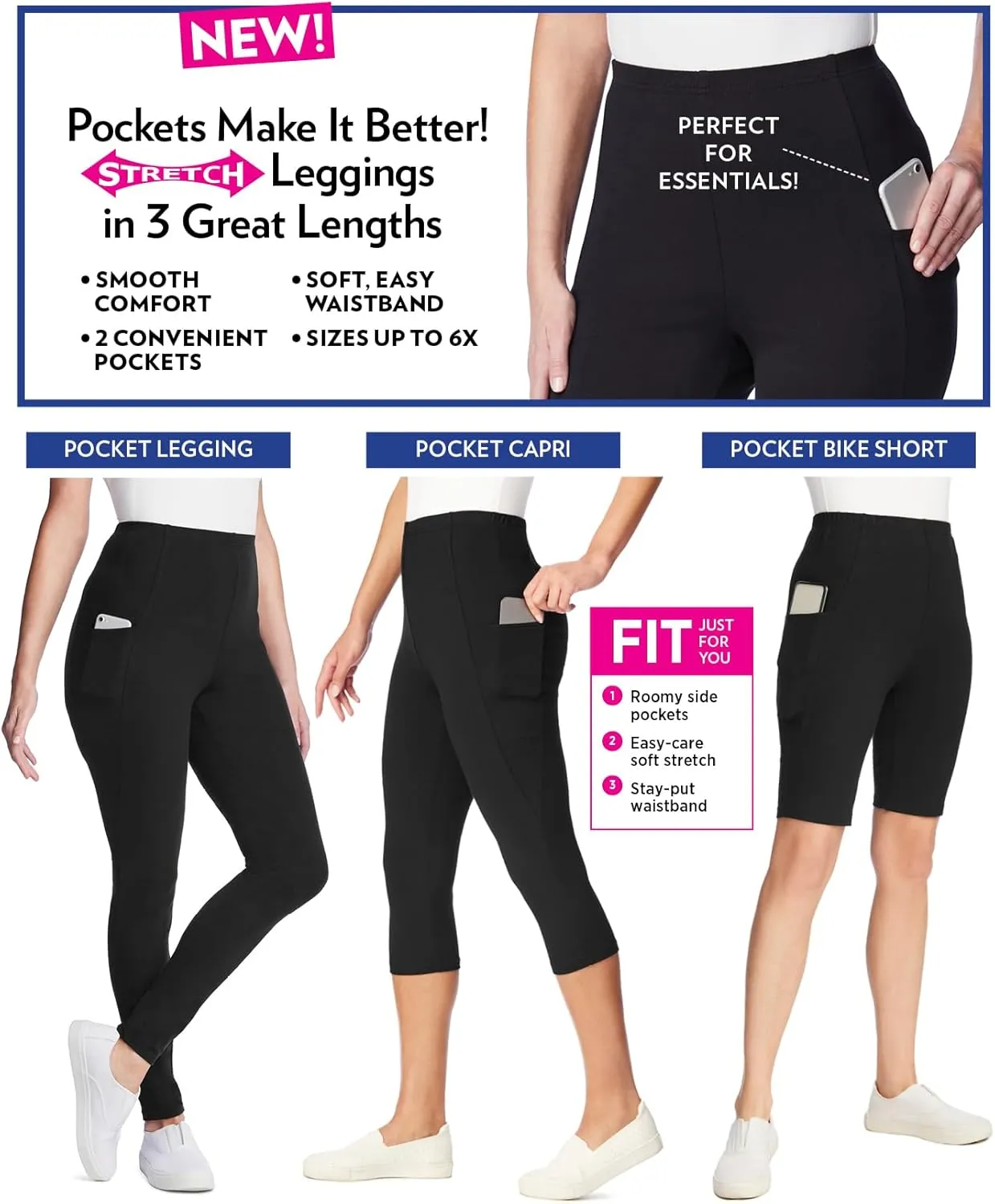 Woman Within Plus Size Pocket Bike Short