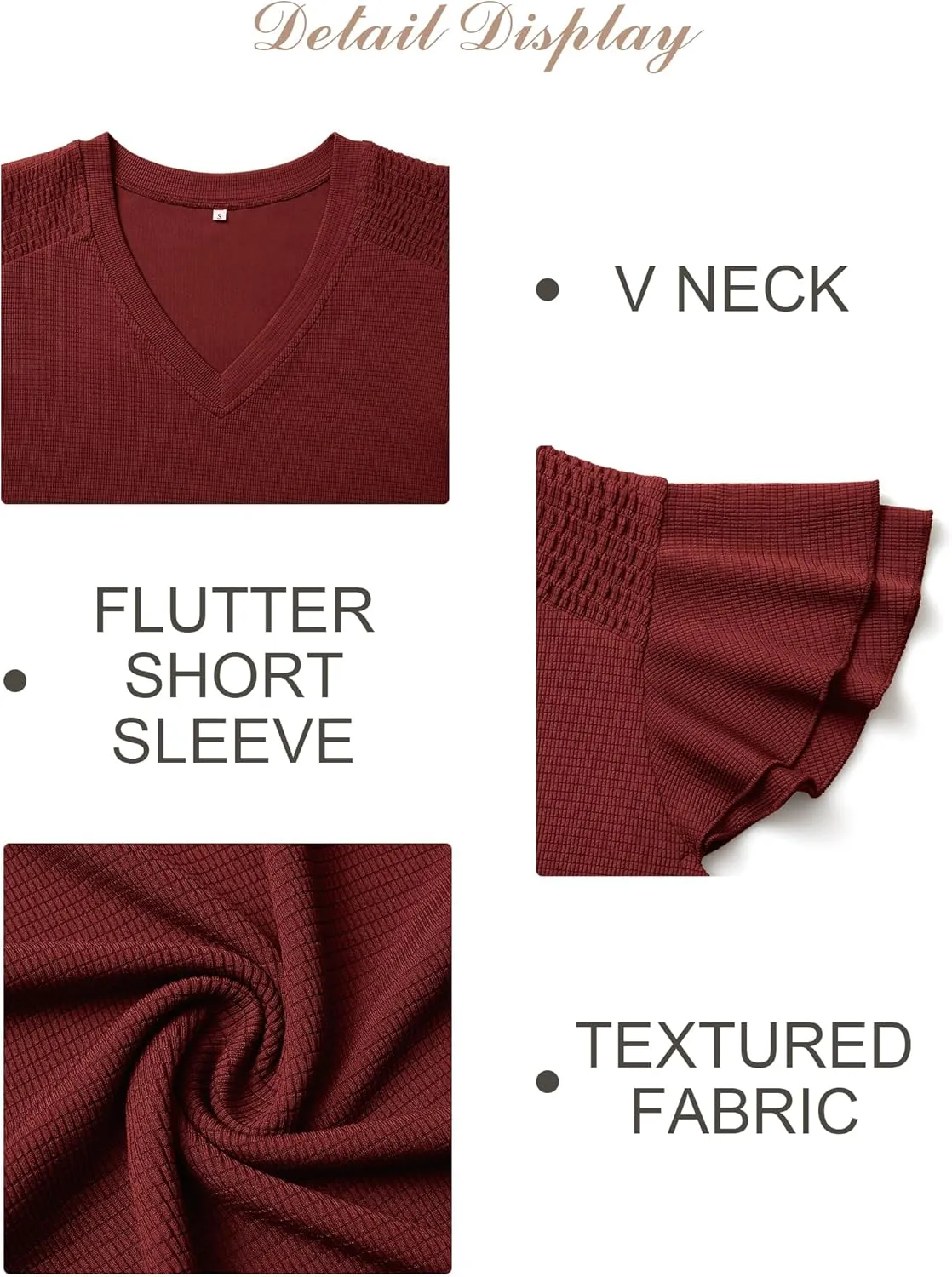 Womens Ruffle Sleeve Tops Summer Dressy Casual V Neck Tunics for Leggings Sleeveless Blouses Shirts