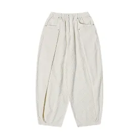 Wrap front corduroy elastic waist pant