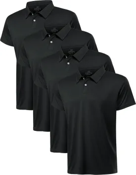 Xelky Men's Polo Shirts Quick Dry Short Sleeve Golf Athletic Shirt Moisture Wicking Casual Work Collared Polos 4 Pack