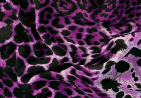 YSL Signature Ethereal Feline Purple Wool Challis (Made in Italy)