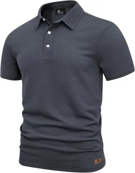 ZITY Mens Polo Shirts Short Sleeve Athletic Golf Polos Moisture Wicking Casual Polo Shirts for Men Jacquard Collared T Shirts